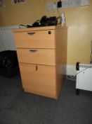 *Standalone Three Drawer Unit in Light Beech Finish