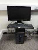 *HP Desktop Computer with Intel Core i3 Processor, Benq Monitor, Keyboard and Mouse