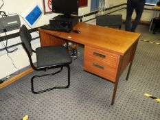 *Sapele Mahogany Desk with Two Stackable Chairs