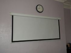 *Retractable Projector Screen and a Wall Clock