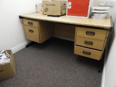 *Double Pedestal Desk in Light Oak Finnish