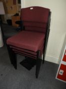 *Four Stackable Office Chairs (plum)