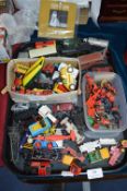Tray Lot of Playworn Diecast Toy Cars, OO Gauge Tr