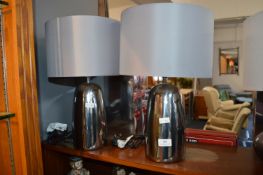 Two Silver Table Lamps