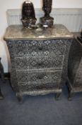 Black & Silver Four Drawer Chest