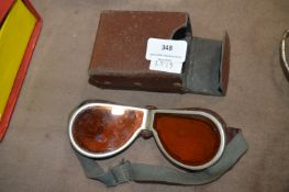 Pair of Cased Flying Goggles
