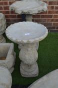 Garden Birdbath with Acanthus Leaf Support