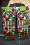 Two Packs of 54 Christmas Baubles