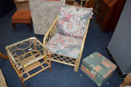 Bamboo Conservatory Chair with Matching Glass Topp