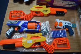 Three Nerf Guns and a Zuru X-Shot
