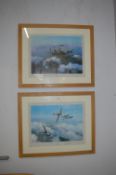 Two WWII Signed Aircraft Prints; Hurricane and Lan