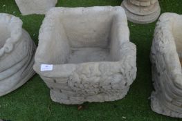 Square Garden Planter with Wall & Ivy Design