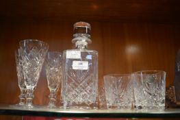 French Cut Glass Lead Crystal Decanter and Assorte