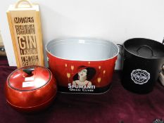 Three Ice Buckets and a Gin Carrying Box