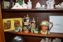 Royal Worcester Soldier Character Jug plus Steins