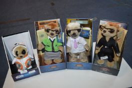 Four Meerkat Soft Toys