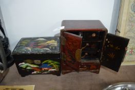 Two Chinese Lacquered Cabinets