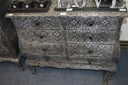 Black & Silver Eight Drawer Chest