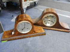 Two Napoleon Hat Mantel Clocks