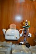 Novelty Toaster Teapot and a Murano Glass Clown