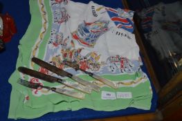 Vintage Coronation Scarf plus Plated Cutlery