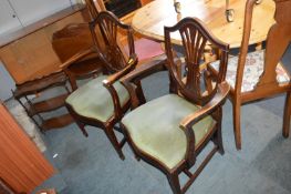 Two Shieldback Armchairs, Tripod Table, Newspaper