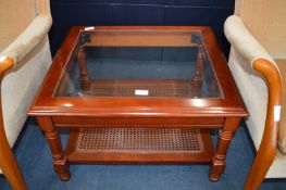 Glass Topped Coffee Table with Berger Shelf