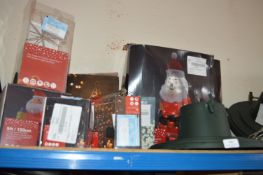 *Pop Up LED Tinsel Santa, Lights, Inflatable Santa