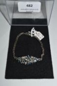 Sterling Silver Bracelet with Blue Stones ~9.8g