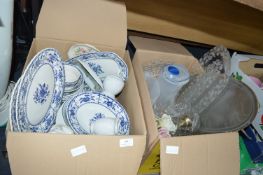 Two Boxes of Pottery and Glassware etc.