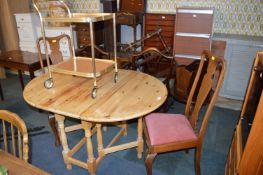 Pine Oval Gate Leg Drop Leaf Kitchen Table with Tw