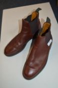 Clarkes Brown Leather Ankle Boots Size: 10