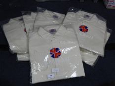 Eight Assorted Cream Cricket Shirts