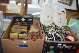 Two Boxes of Vintage Stage Lighting, Bulbs, etc.