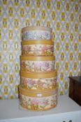 Five Decorative Stacking Storage Boxes