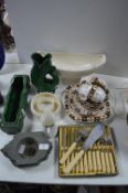 Devon Pottery Vases and Planter plus Vintage Part