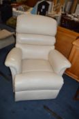 Cream Leather Reclining Chair