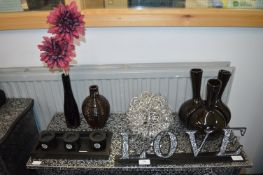 Decorative Vases, Love Sign, Candle Holders, etc.