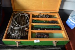 Wooden 00 Gauge Railway Box Containing Track and S