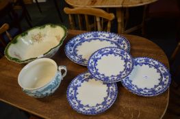 Blue & White Dinner Plates, Meat Dish, etc.