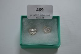 Pair of Tiffany Sterling Silver Heart Earrings