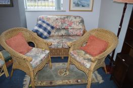 Three Piece Bamboo Conservatory Suite with Floral