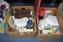 Two Boxes of Decorative Items, Wall Plates, Orname