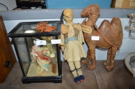 Cased Japanese Doll plus Doll with Camel