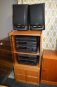 Nathan Teak Hi Fi Cabinet Aiwa Separates