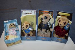 Four Meerkat Soft Toys