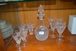 Cut Lead Crystal Decanter and Assorted Glasses