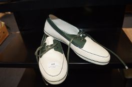 Lacoste Gents White & Green Deck Shoes Size: 10.5