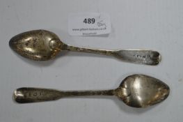 Two Hallmarked Sterling Silver Teaspoons ~26g
