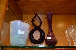 Two Decorative Glass Vases and an Ornament